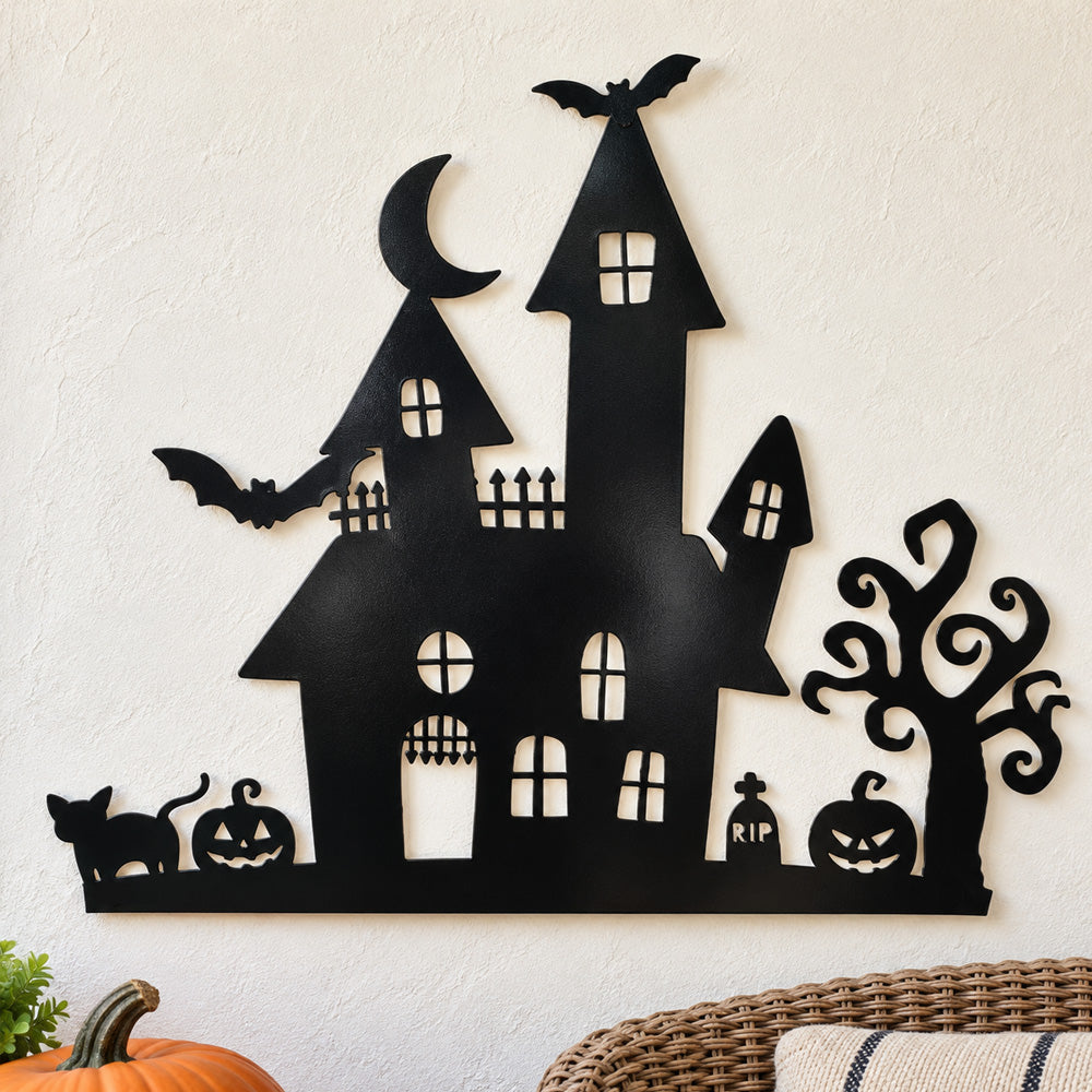 Metal Wall Art - Halloween Spooky Castle
