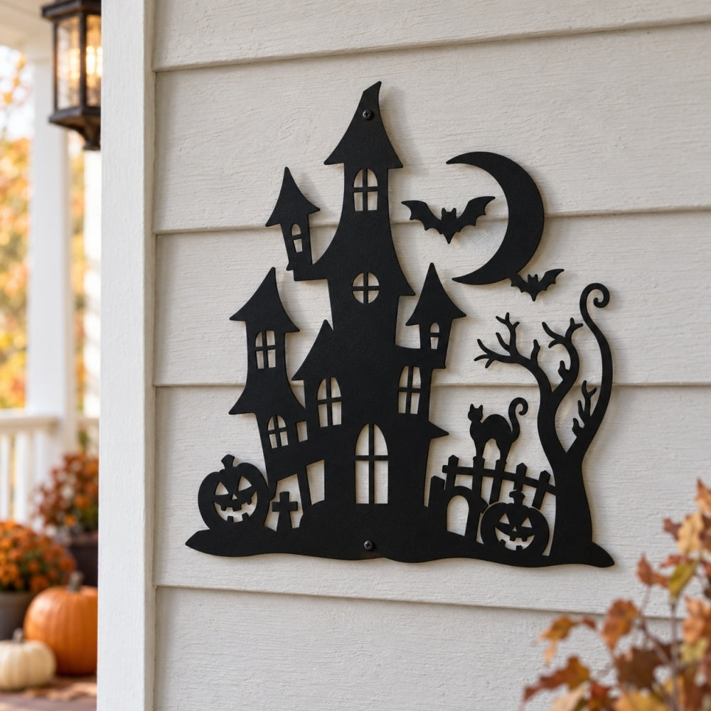 Metal Wall Art - Halloween Spooky Castle