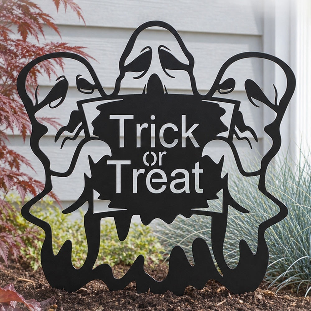 Metal Garden Stake – Trick or Treat Ghosts