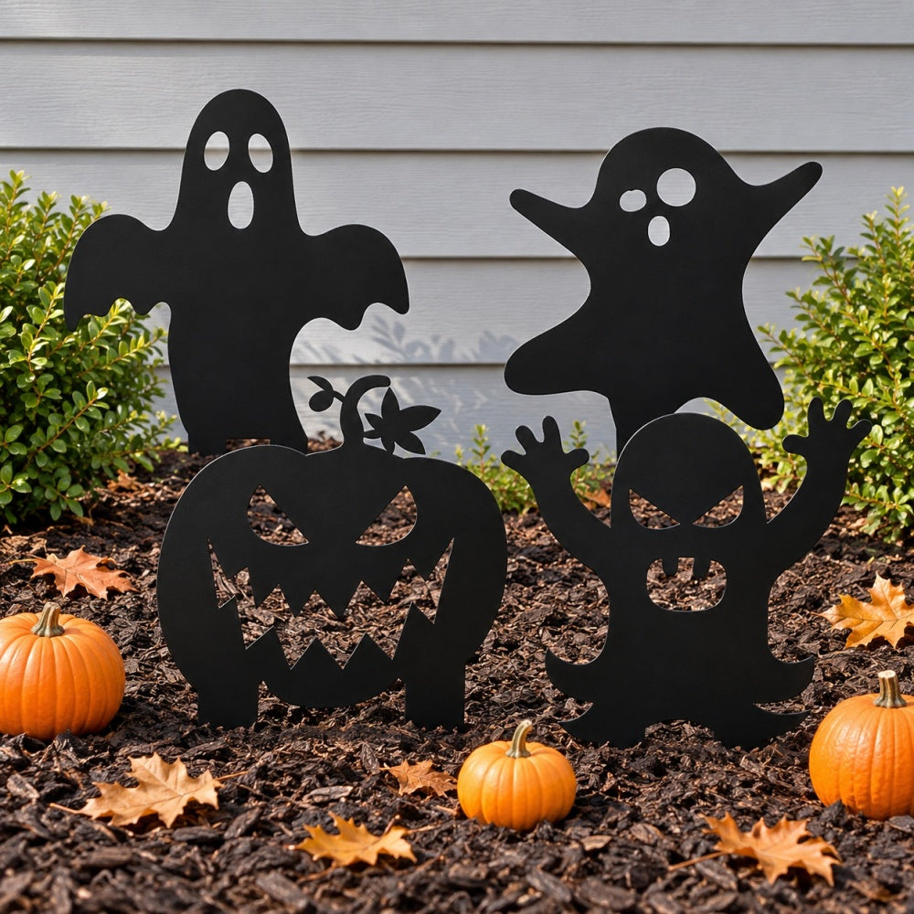 Metal Garden Stakes - Halloween Creepy Ghost 4 pack
