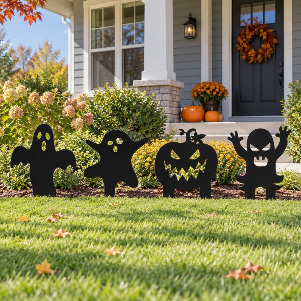 Metal Garden Stakes - Halloween Creepy Ghost 4 pack