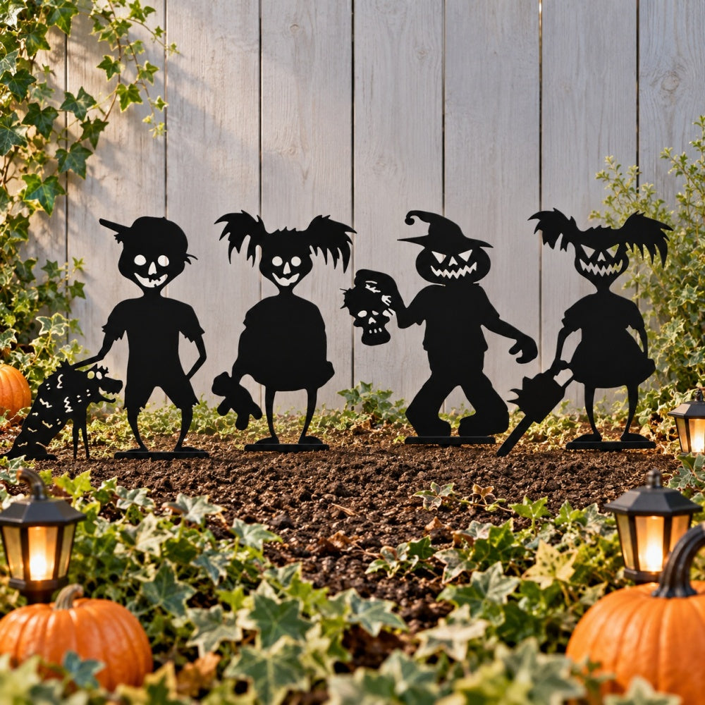 Metal Garden Stakes - Halloween Ghoulies 4 pack