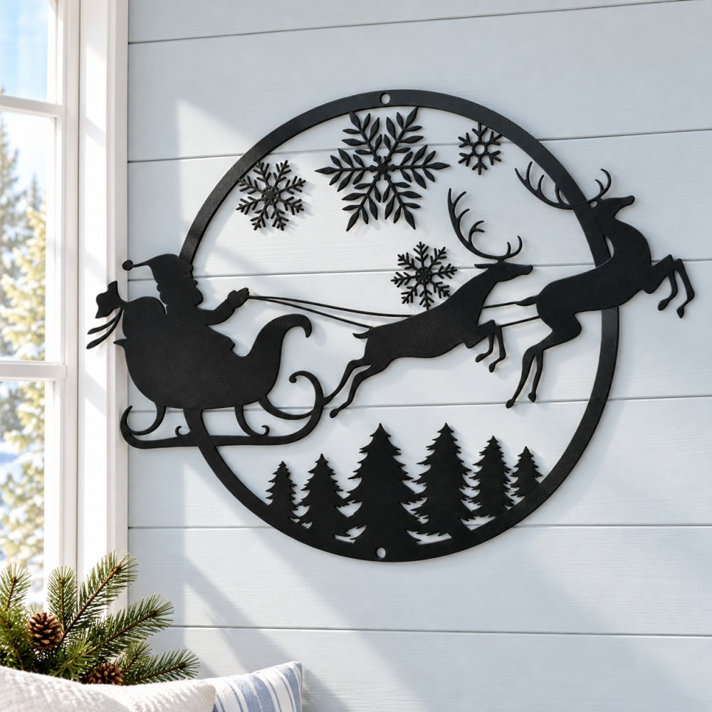 Metal Wall Art - Christmas Sleigh