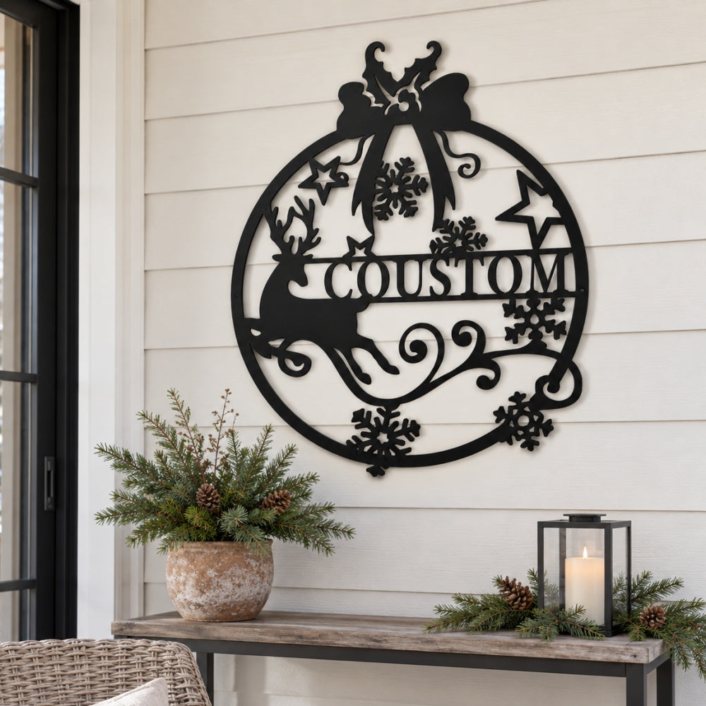 Personalized Metal Wall Art - Christmas Reindeer