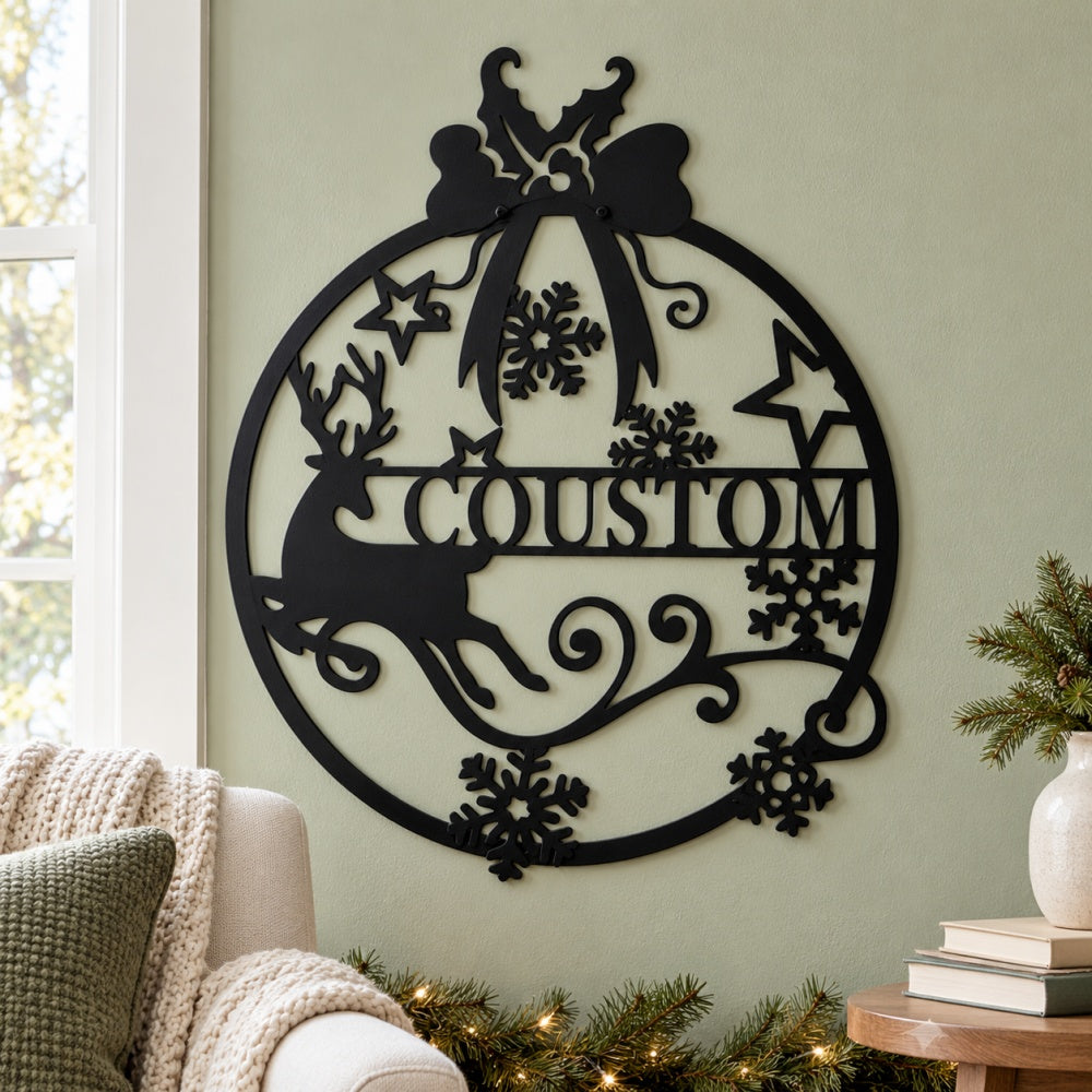 Personalized Metal Wall Art - Christmas Reindeer