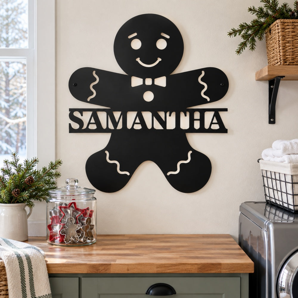 Personalized Metal Wall Art - Gingerbread Man