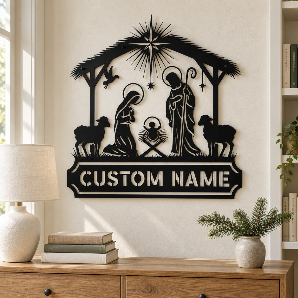 Personalized Metal Wall Art - Nativity Scene
