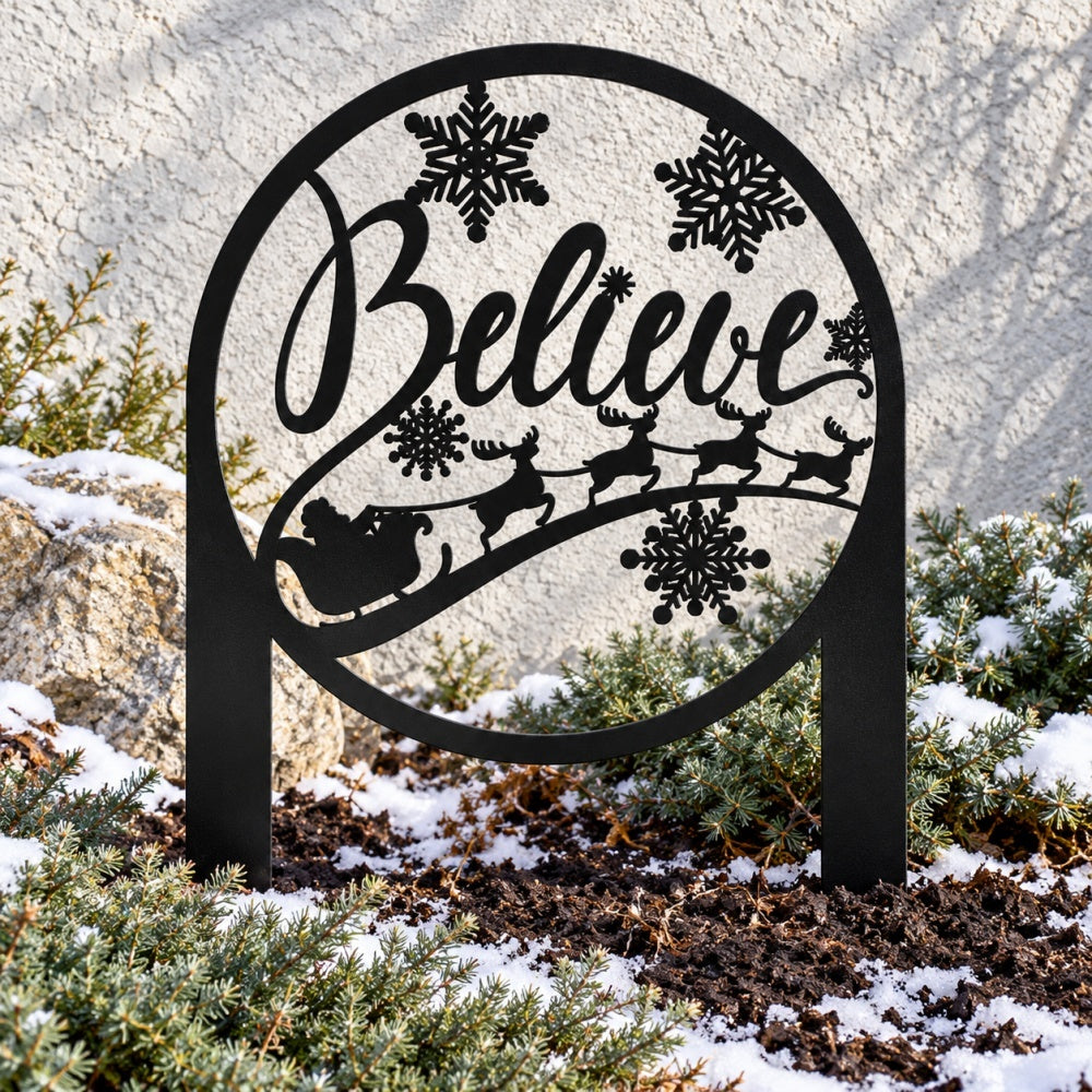 Metal Garden Stake – Christmas Belive