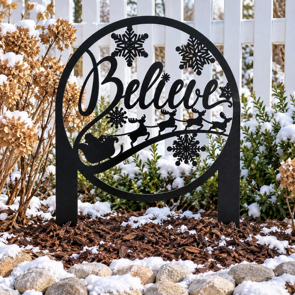 Metal Garden Stake – Christmas Belive