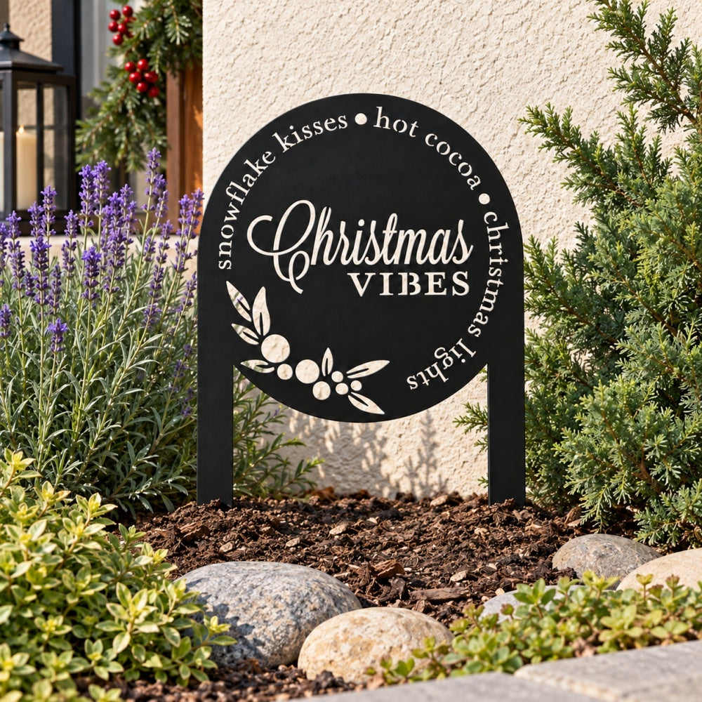 Metal Garden Stake – Christmas Vibes