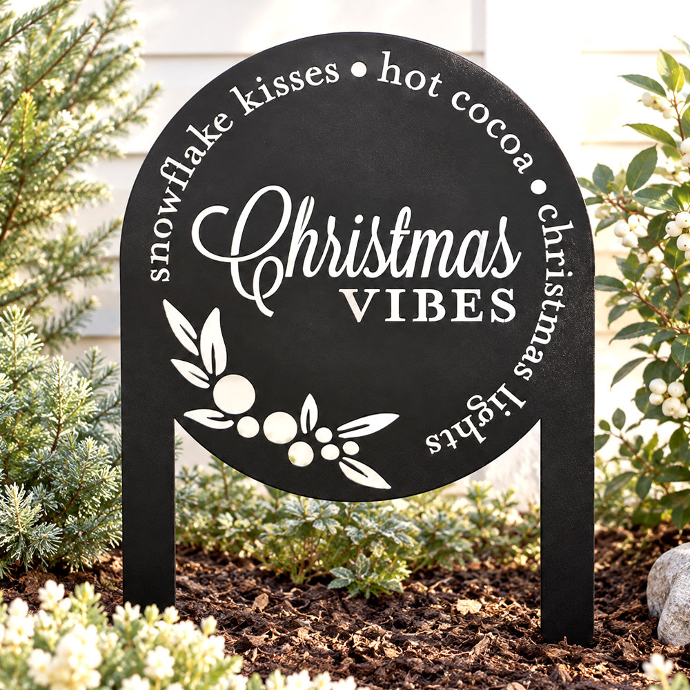 Metal Garden Stake – Christmas Vibes