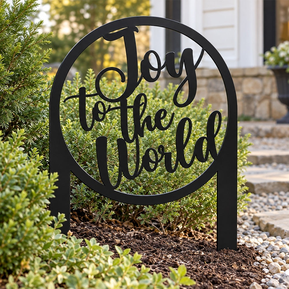 Metal Garden Stake – Joy to the World