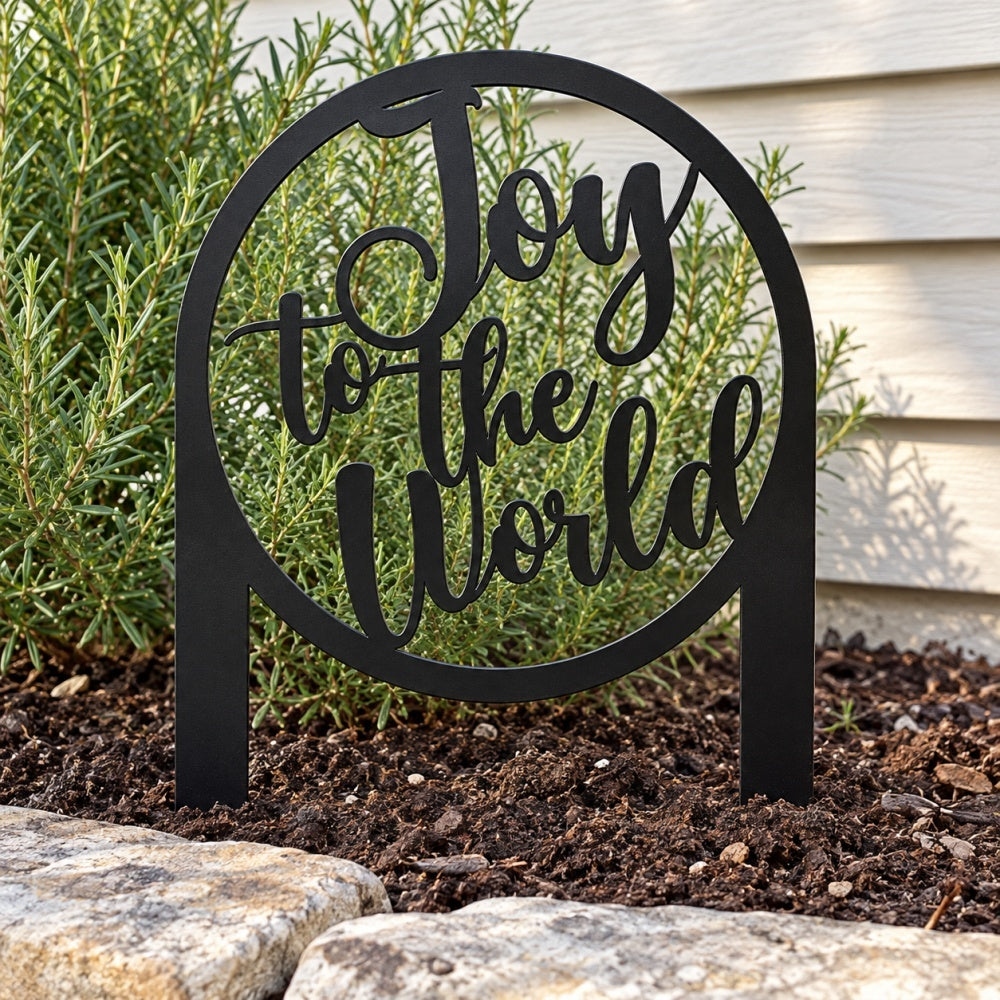 Metal Garden Stake – Joy to the World