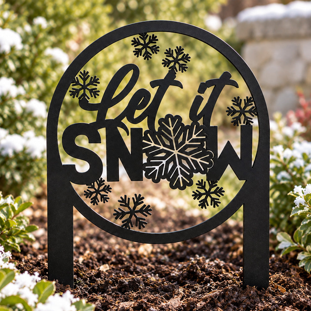 Metal Garden Stake – Let it Snow