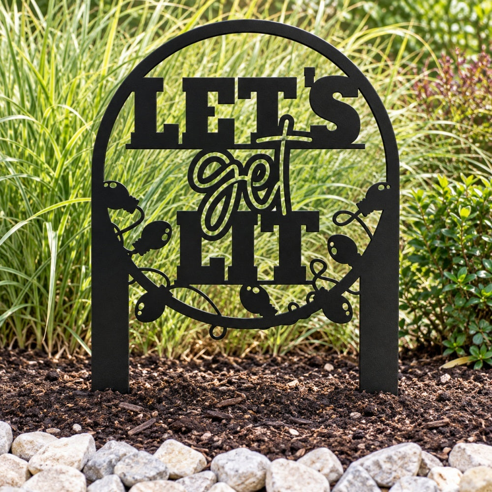 Metal Garden Stake – Let's Get Lit Christmas Lights