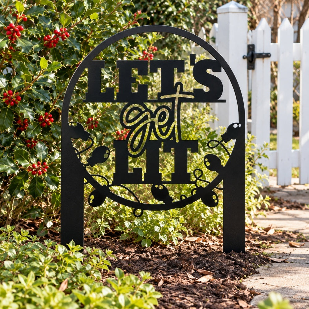 Metal Garden Stake – Let's Get Lit Christmas Lights
