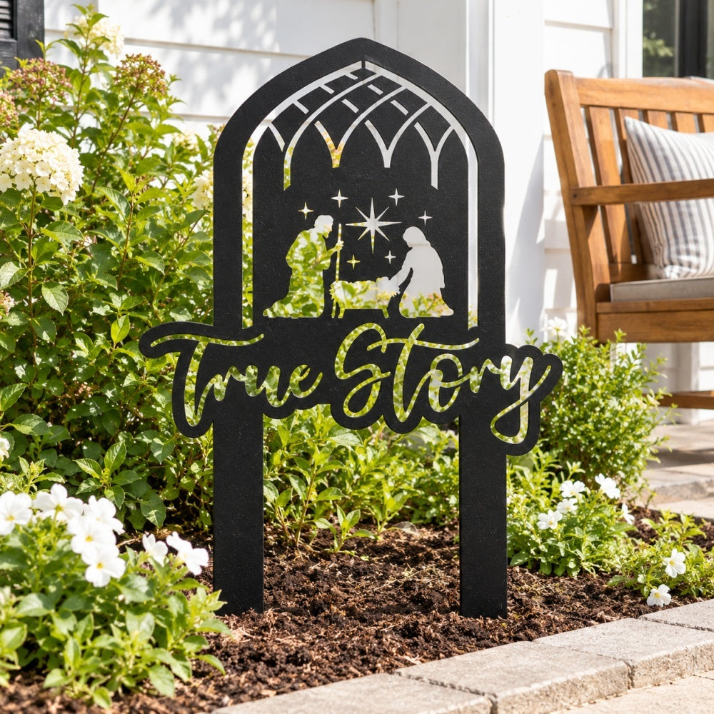 Metal Garden Stake – True Story Nativity