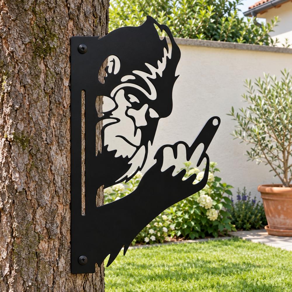 Funny Metal Animal Fence Peeker - Gorilla