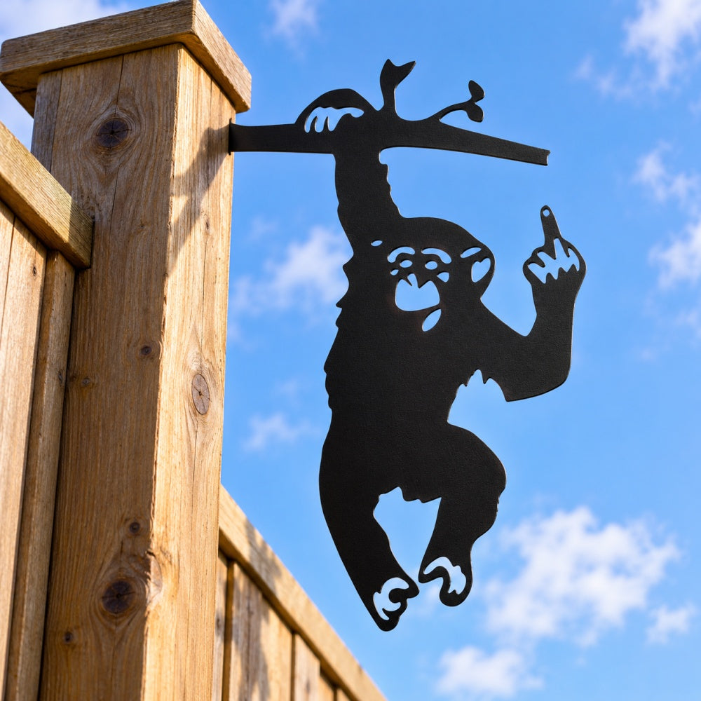 Funny Metal Animal Fence Peeker - Monkey