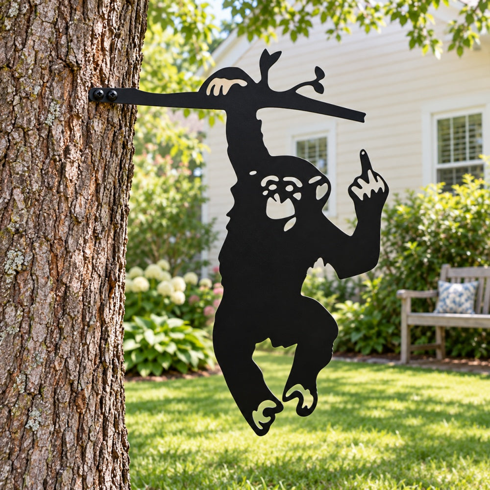Funny Metal Animal Fence Peeker - Monkey