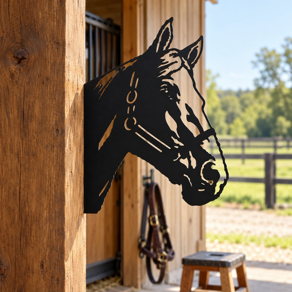 Metal Animal Fence Peekers - Classic Horse