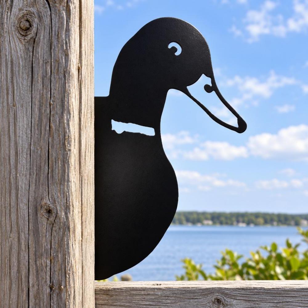 Metal Animal Fence Peekers - Duck
