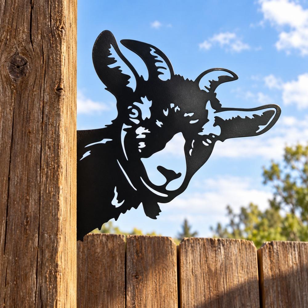 Metal Animal Fence Peekers - Goat