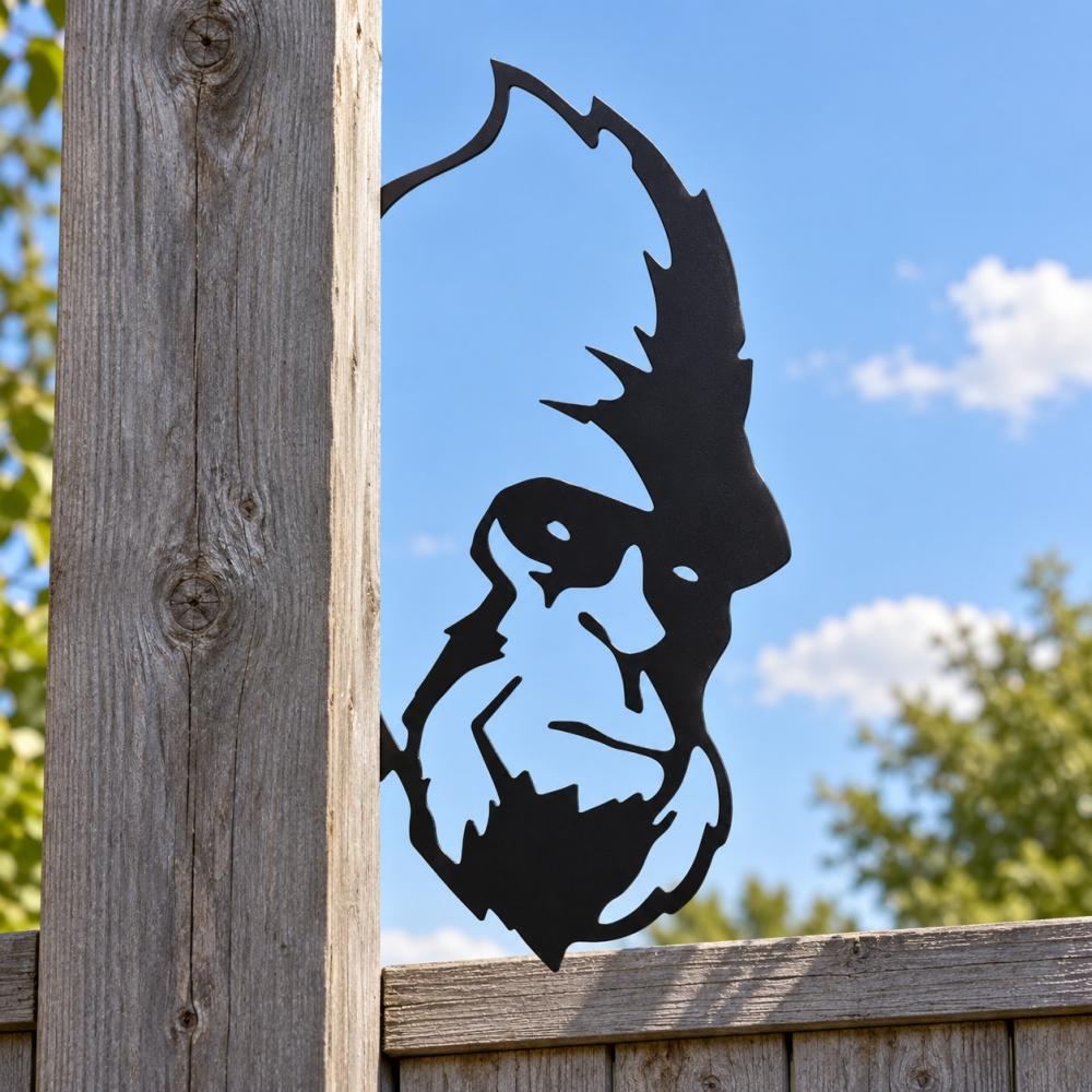 Metal Animal Fence Peekers - Gorilla