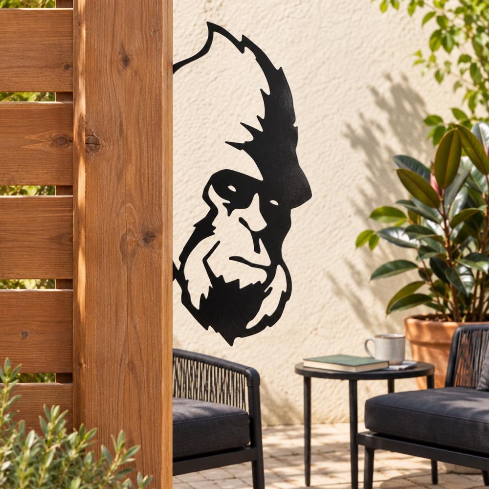 Metal Animal Fence Peekers - Gorilla