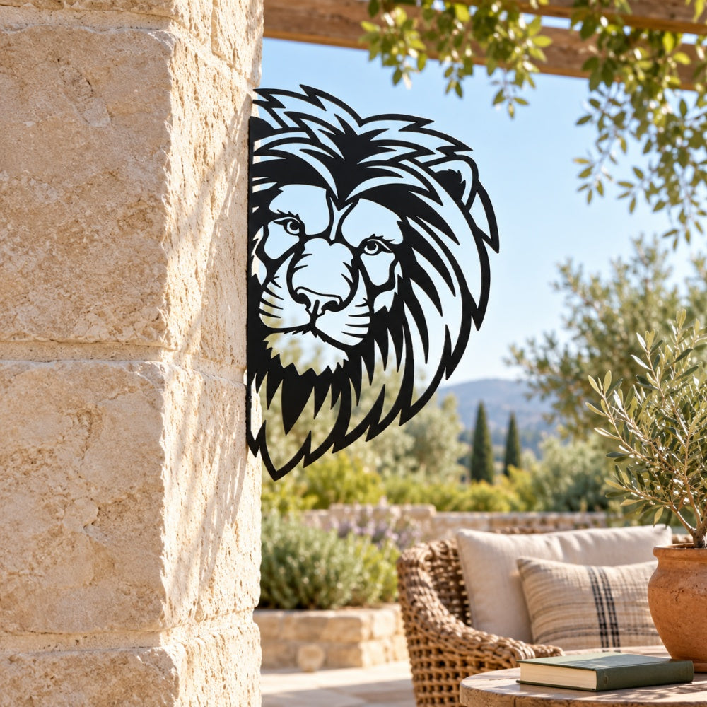 Metal Animal Fence Peekers - Lion