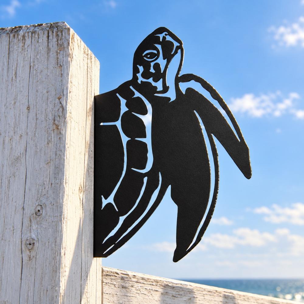 Metal Animal Fence Peekers - Sea Turtle