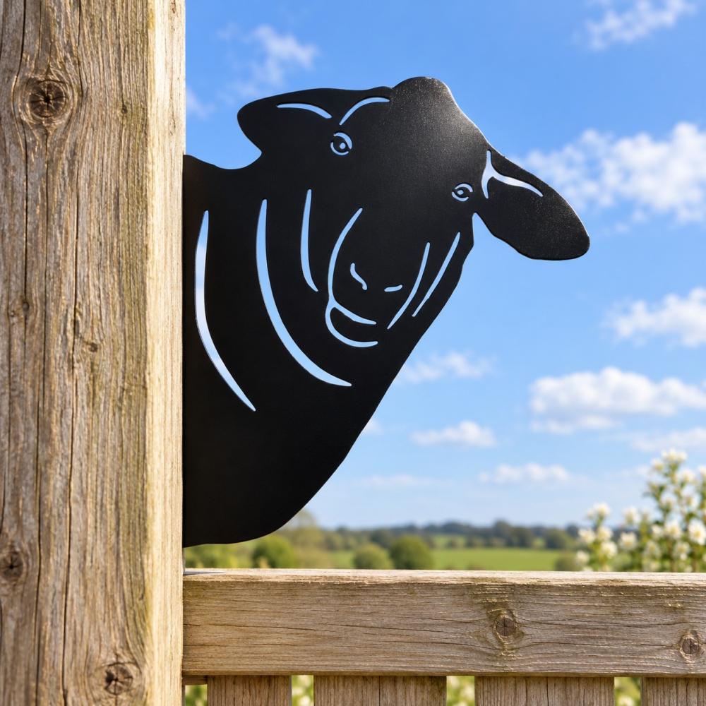 Metal Animal Fence Peekers - Sheep