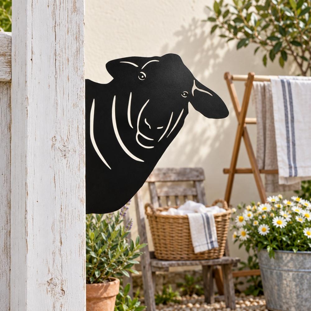 Metal Animal Fence Peekers - Sheep