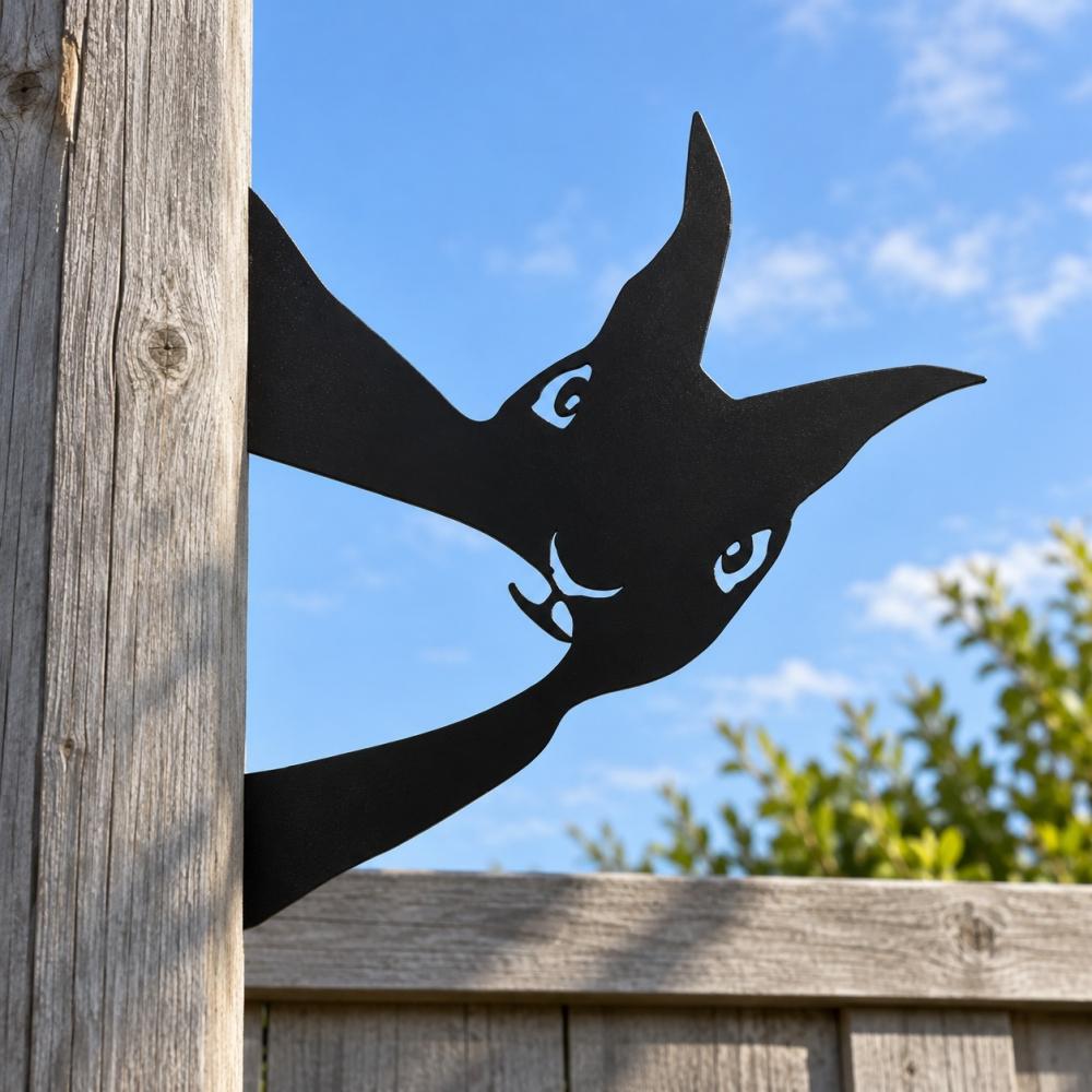 Metal Animal Fence Peekers - Squirrel