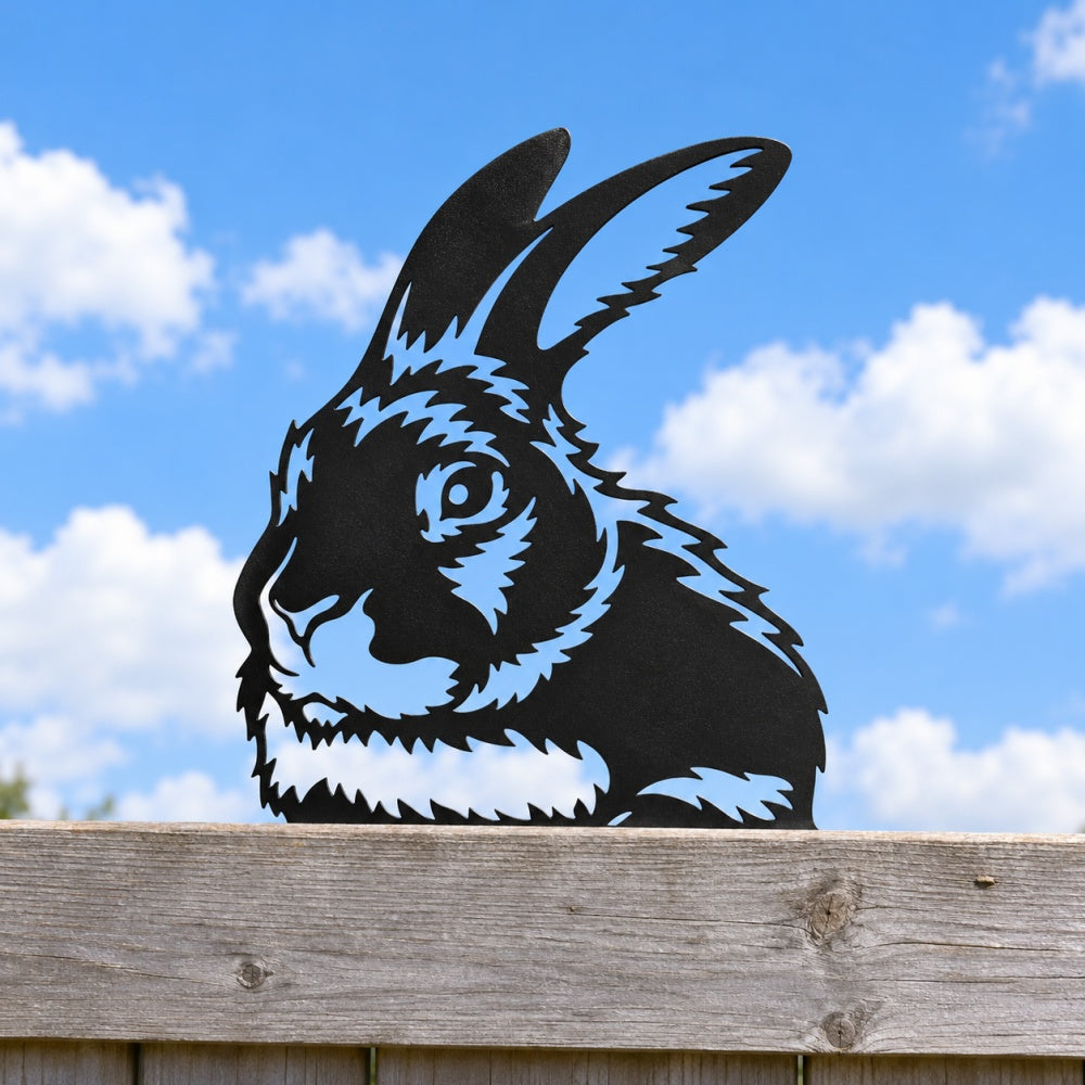 Metal Animal Fence Toppers - Rabbit