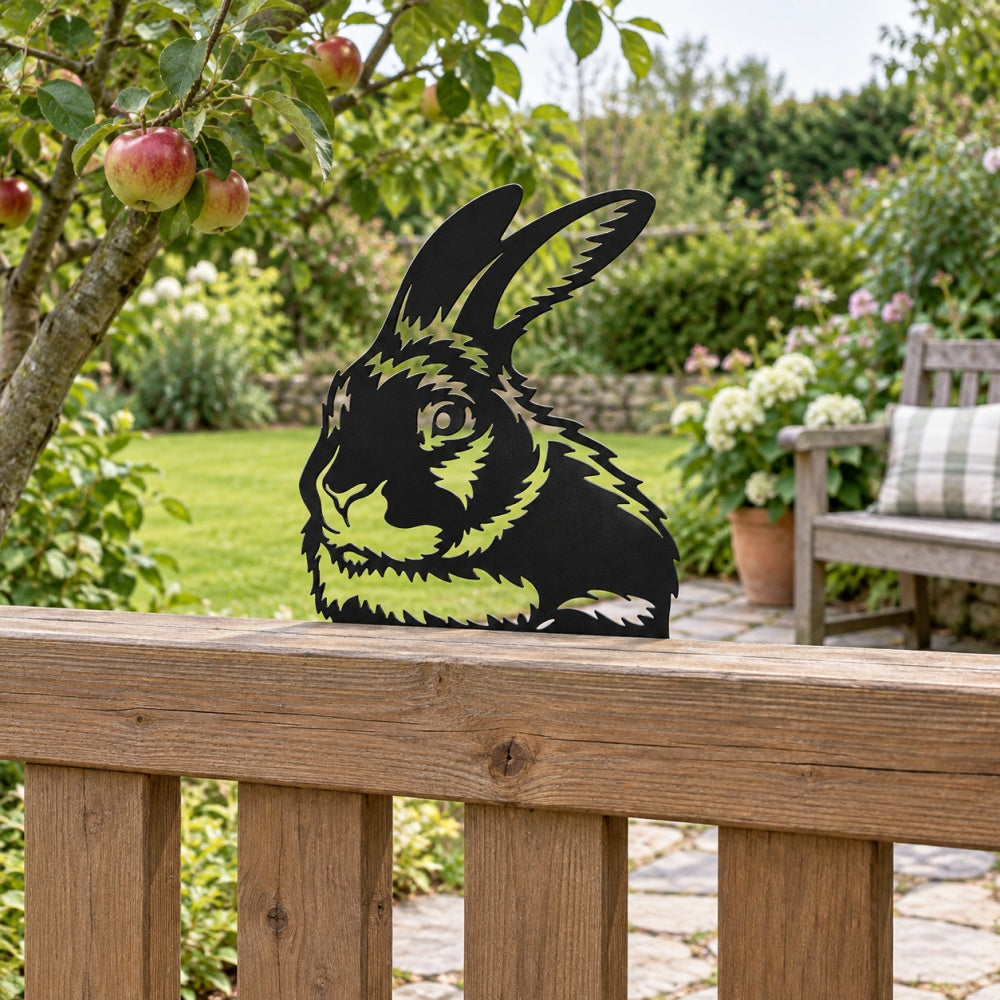 Metal Animal Fence Toppers - Rabbit