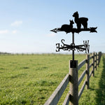 Alpacas metal weather vane with directional arrows and mounting rod, outdoor roof and garden decoration