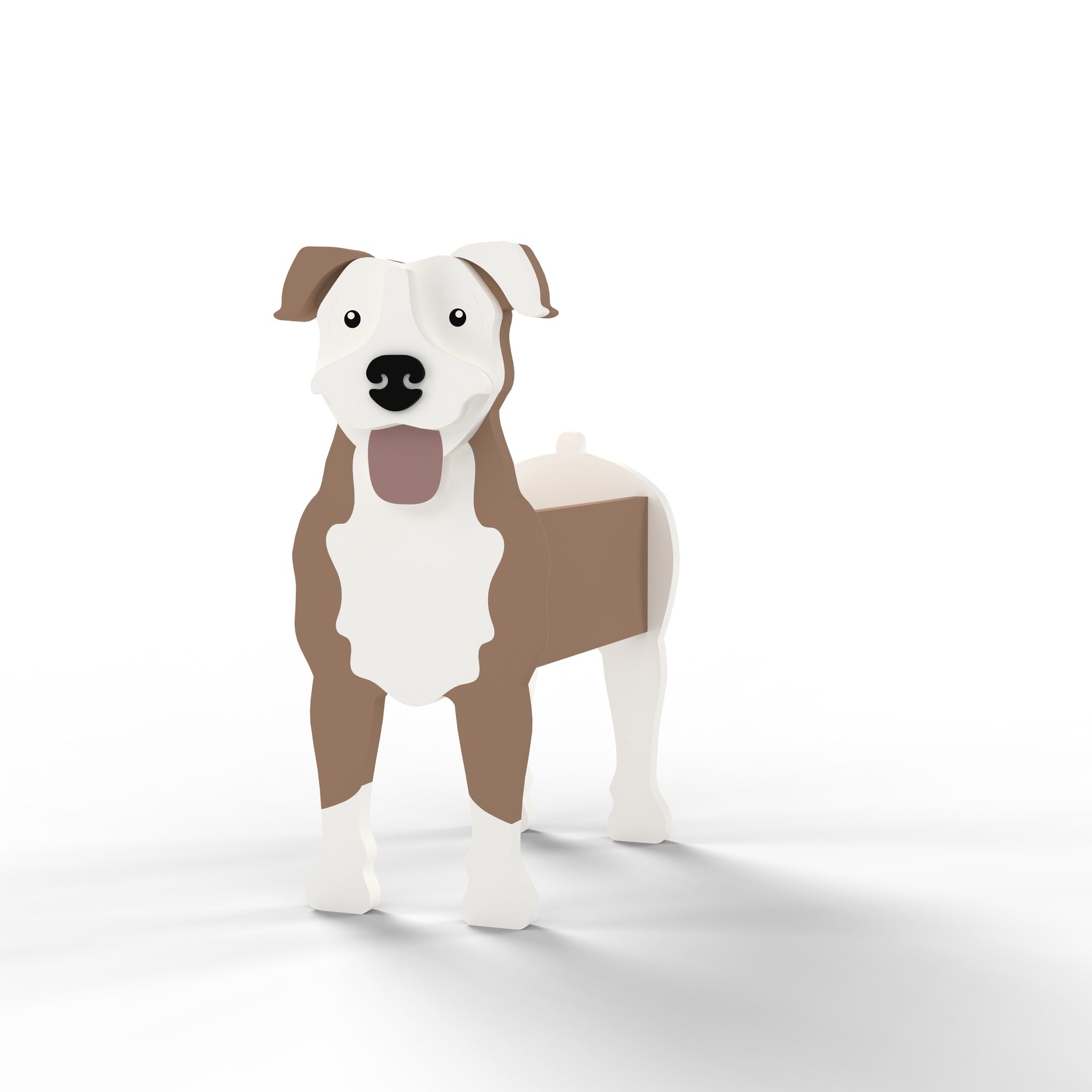 Full-body view of the American Pit Bull Terrier dog planter