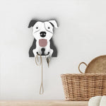 American Pit Bull Terrier wooden dog wall hook key and leash holder for home entryway organizer