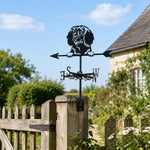 American Water Spaniel metal weather vane with directional arrows and mounting rod, outdoor roof and garden decoration