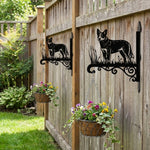 Australian cattle dog metal hanging basket bracket mounted on outdoor wall for plant decoration