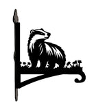 Badger metal hanging basket bracket mounted on outdoor wall for plant decoration