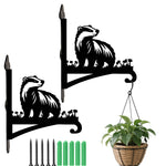 Badger metal hanging basket bracket mounted on outdoor wall for plant decoration