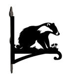 Badger metal hanging basket bracket mounted on outdoor wall for plant decoration