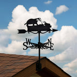 Badger metal weather vane with directional arrows and mounting rod, outdoor roof and garden decoration