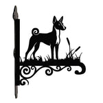 Basenji metal hanging basket bracket mounted on outdoor wall for plant decoration