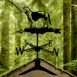 Beagle metal weather vane with directional arrows and mounting rod, outdoor roof and garden decoration