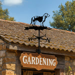 Beagle metal weather vane with directional arrows and mounting rod, outdoor roof and garden decoration