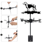 Beagle metal weather vane with directional arrows and mounting rod, outdoor roof and garden decoration
