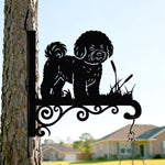 Bichon metal hanging basket bracket mounted on outdoor wall for plant decoration